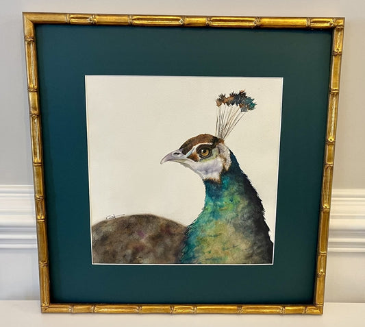 PRISCILLA | Peacock Art | Original Watercolor Painting