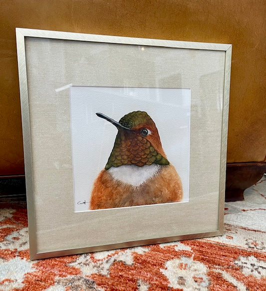RUFOUS HUMMINGBIRD PORTRAIT | Original Watercolor Painting