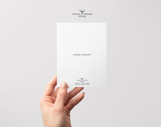 Carolina Chickadee Notecard Set – 8 Blank Folded Cards with Envelopes | A2 Size