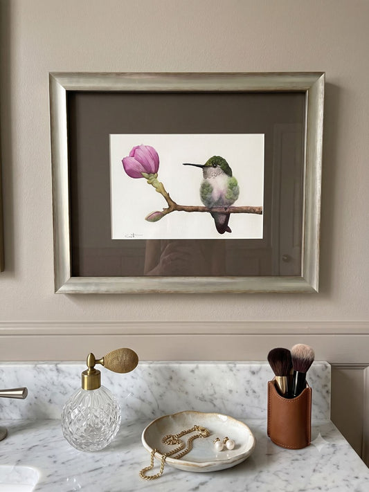 HUMMINGBIRD IN BLOOM II | Hummingbird Art | Original Watercolor Painting