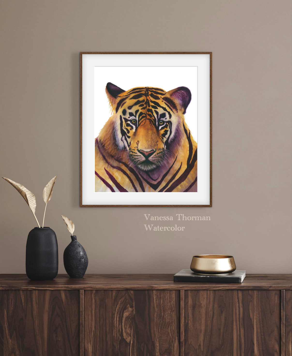 Noble | Bengal Tiger Watercolor Art Print | Clemson Tiger & LSU Tiger