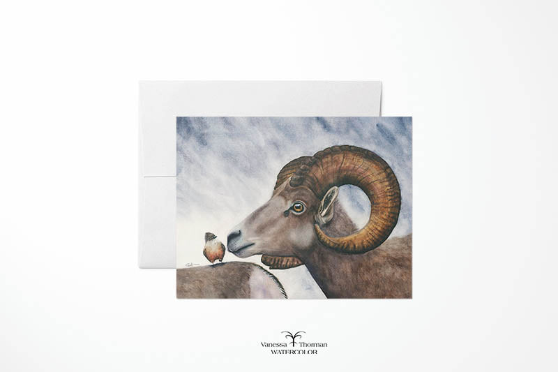 Small Talk — Bighorn Sheep Notecard Set, Watercolor Cards, Set of 8
