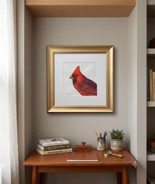 NORTHERN CARDINAL PORTRAIT | Original Watercolor Painting
