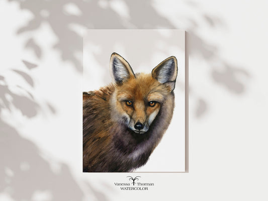 "Your Move" fox watercolor art print, unframed, by Vanessa Thorman