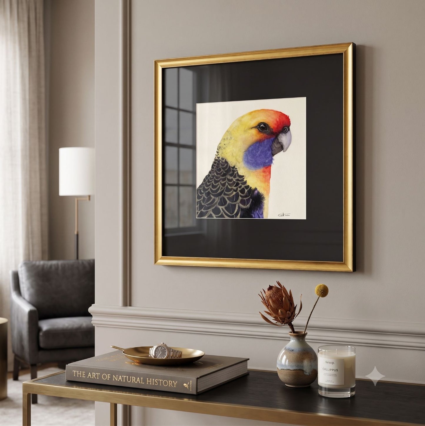 RAFAEL | Parrot Portrait | Exotic Bird Original Watercolor Painting