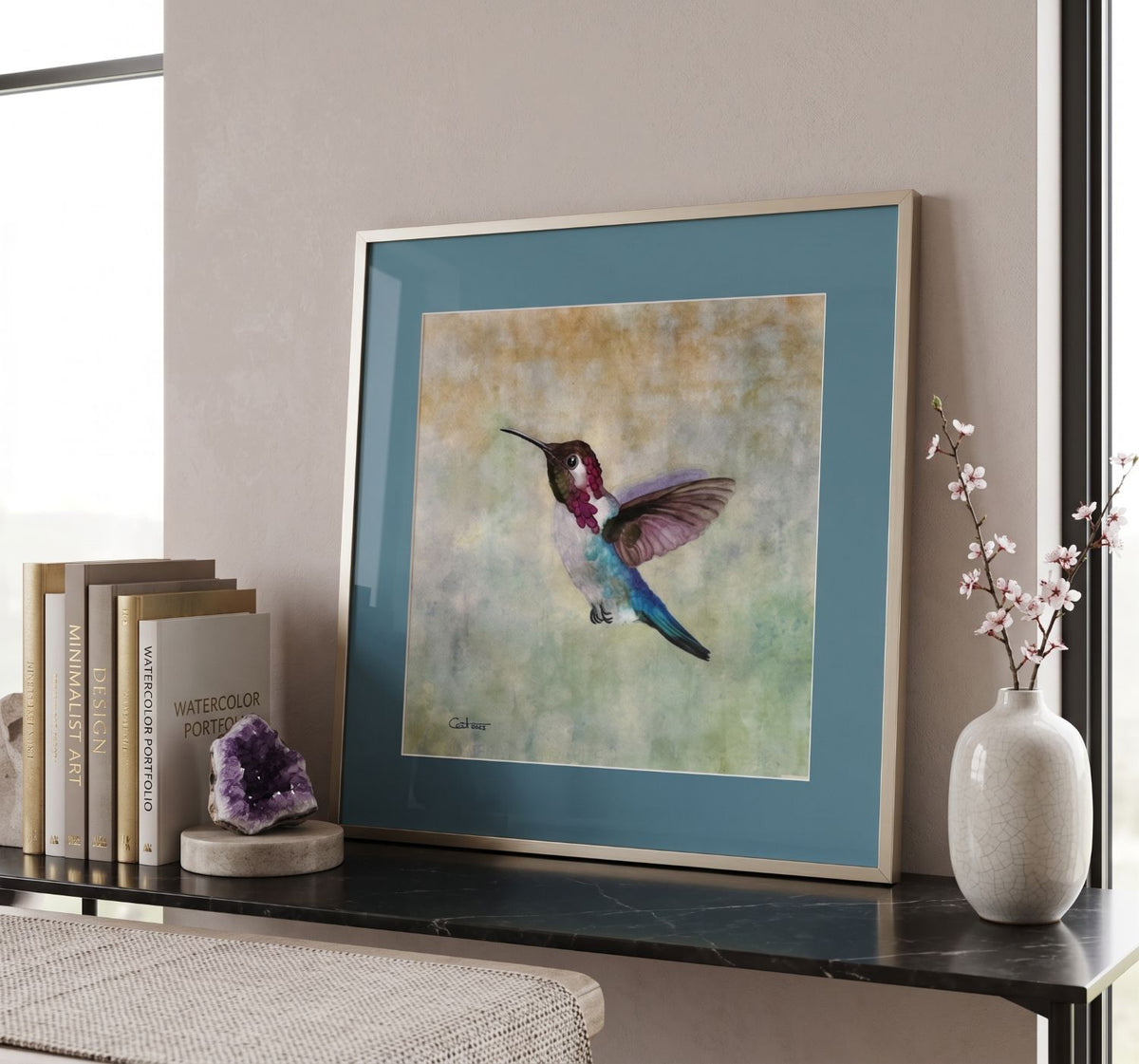 CROWNED JEWEL | Hummingbird Art | Original Watercolor Painting