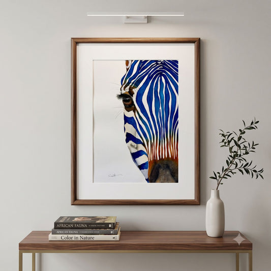 EYE ON YOU | Blue Zebra Art | Original Watercolor Painting