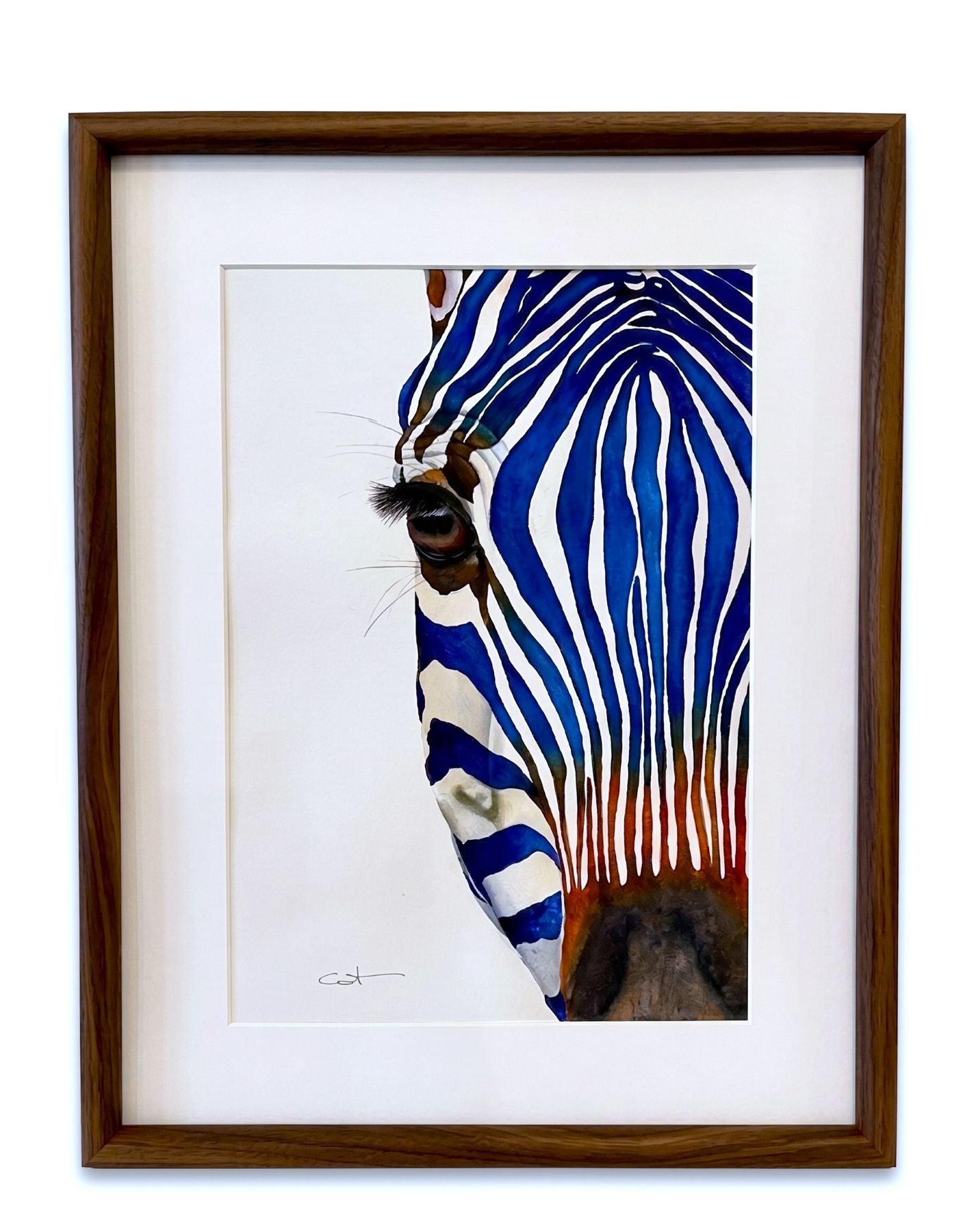 EYE ON YOU | Blue Zebra Art | Original Watercolor Painting