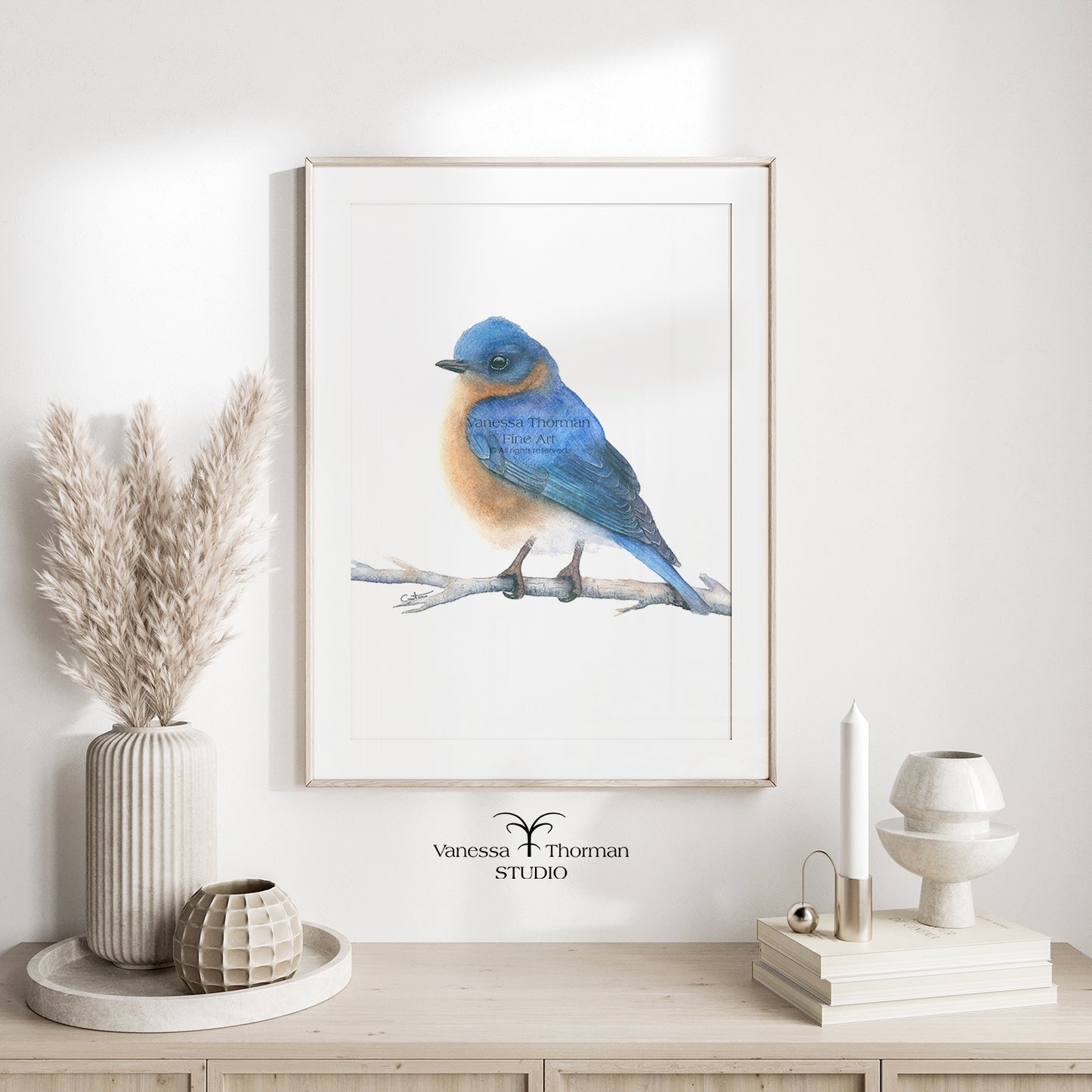 Eastern Bluebird | Bluebird Watercolor Art Print | Bird Art Giclée