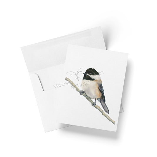 Carolina Chickadee Notecard and Envelope Watercolor