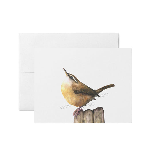 Carolina Wren Watercolor Notecard and Envelope 