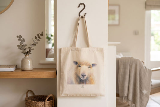 William the Sheep – Watercolor Art Canvas Tote