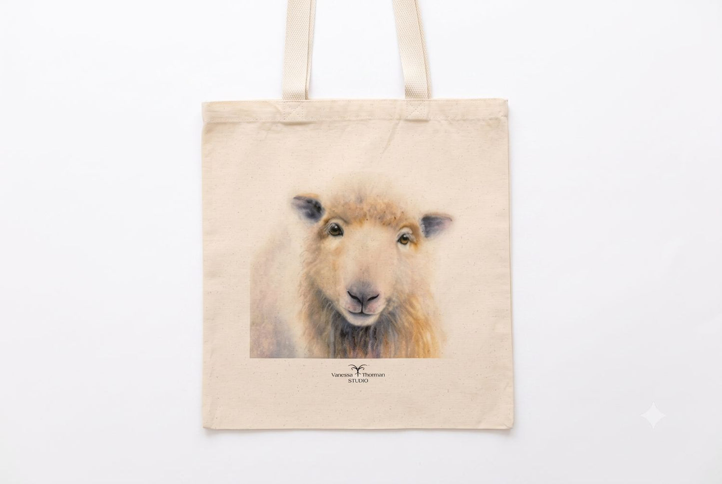 William the Sheep – Watercolor Art Canvas Tote