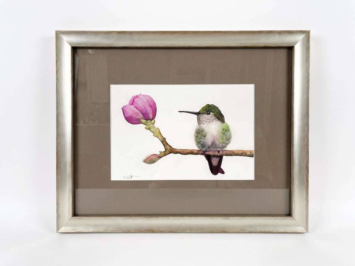 HUMMINGBIRD IN BLOOM II | Hummingbird Art | Original Watercolor Painting
