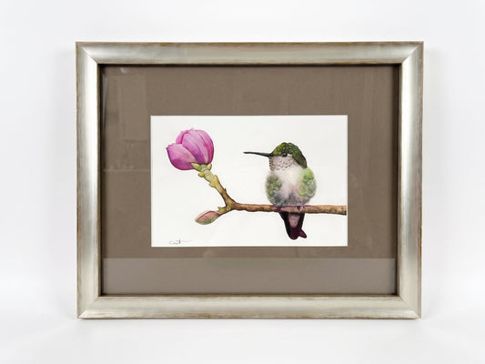 HUMMINGBIRD IN BLOOM II | Hummingbird Art | Original Watercolor Painting