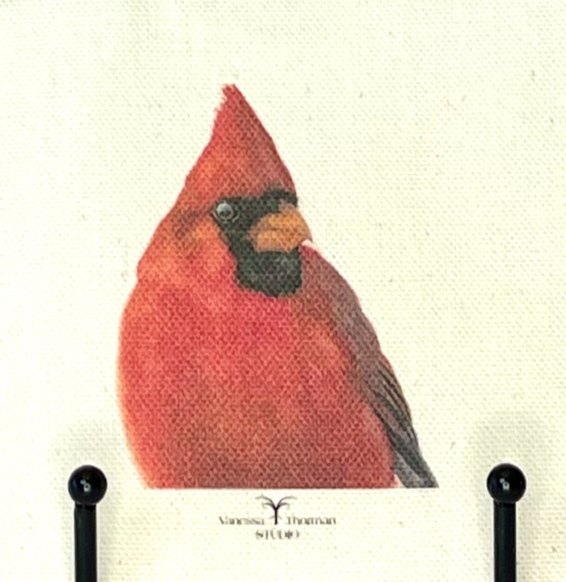 Cardinal Canvas Travel Pouch - Zippered Bag with Cardinal Art | Small or Large Size