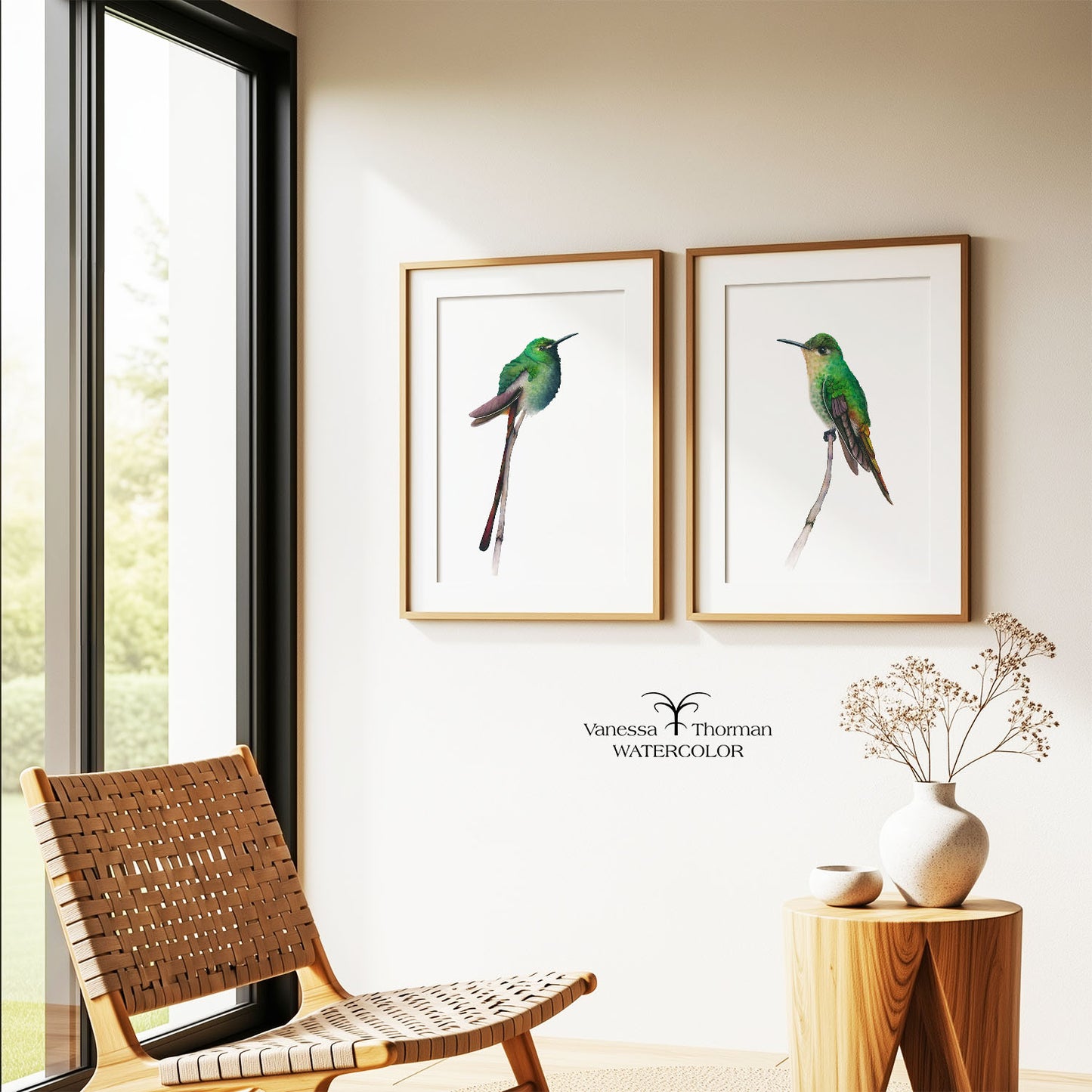 Red-Tailed Comet II | Hummingbird Watercolor Art Print | Bird Art Giclée