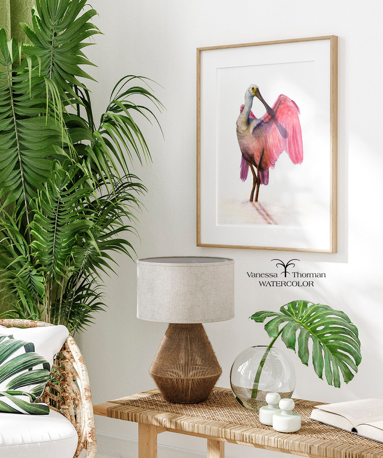 PRETTY IN PINK | Roseate Spoonbill Watercolor Art Print | Bird Art Giclée