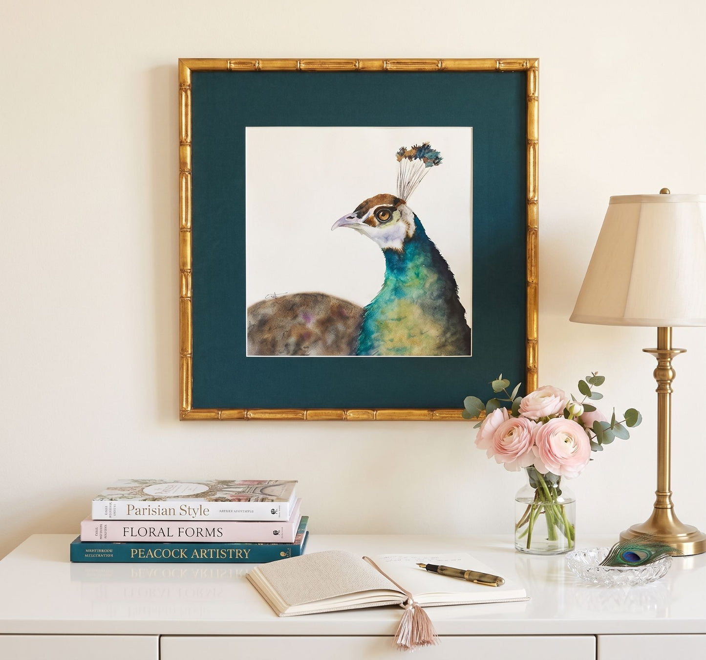 PRISCILLA | Peacock Art | Original Watercolor Painting