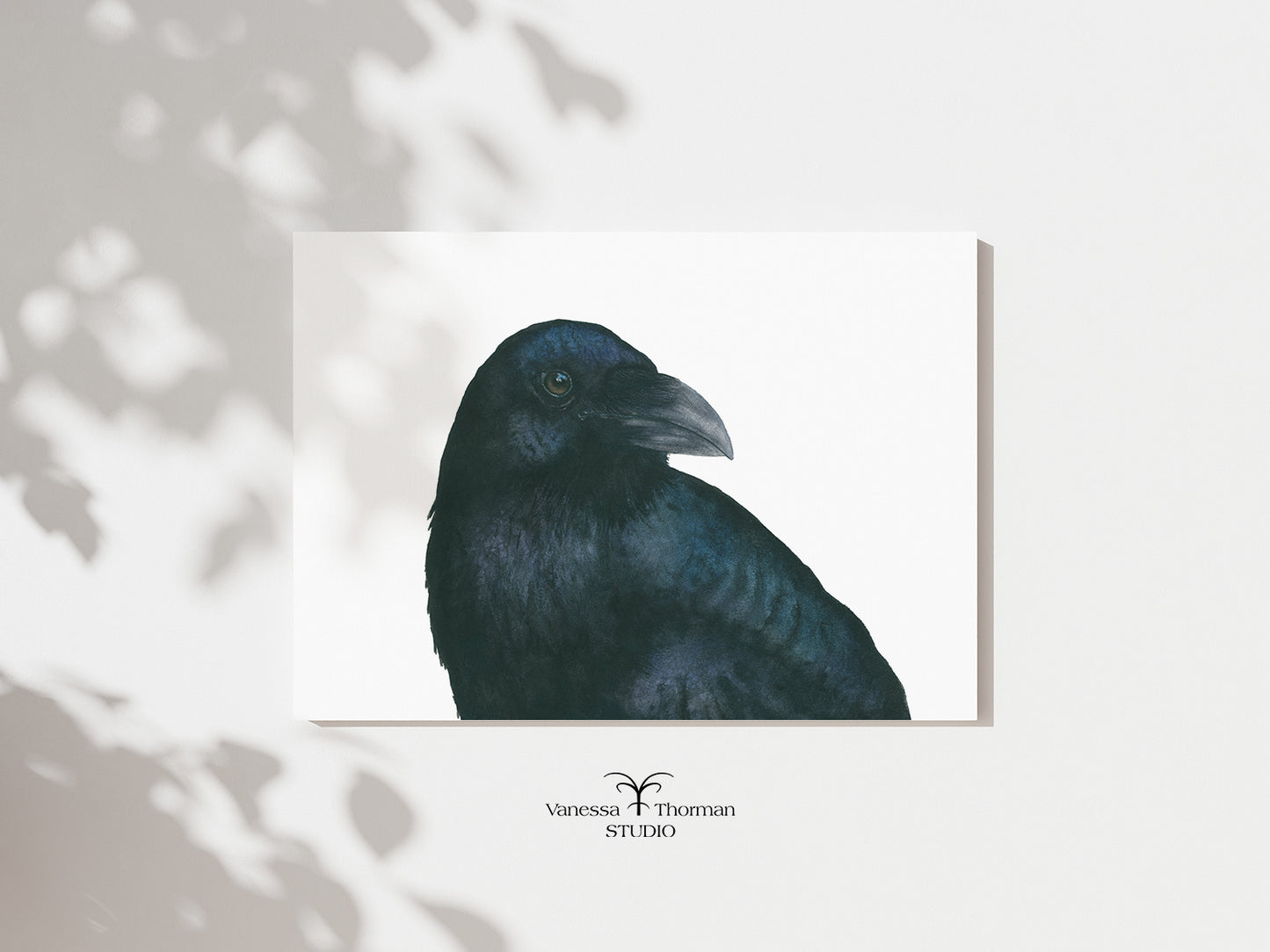 Raven watercolor art print by Vanessa Thorman, unframed