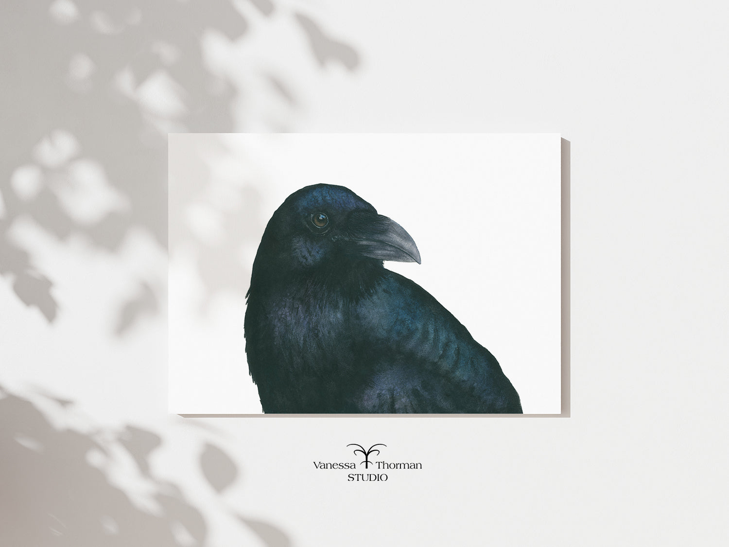 Raven watercolor art print by Vanessa Thorman, unframed