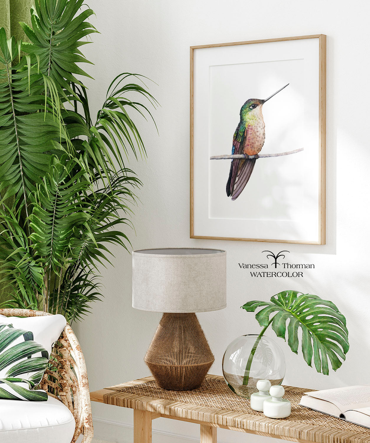 Calliope Hummingbird | Hummingbird Watercolor Art Print | Bird Art Giclée