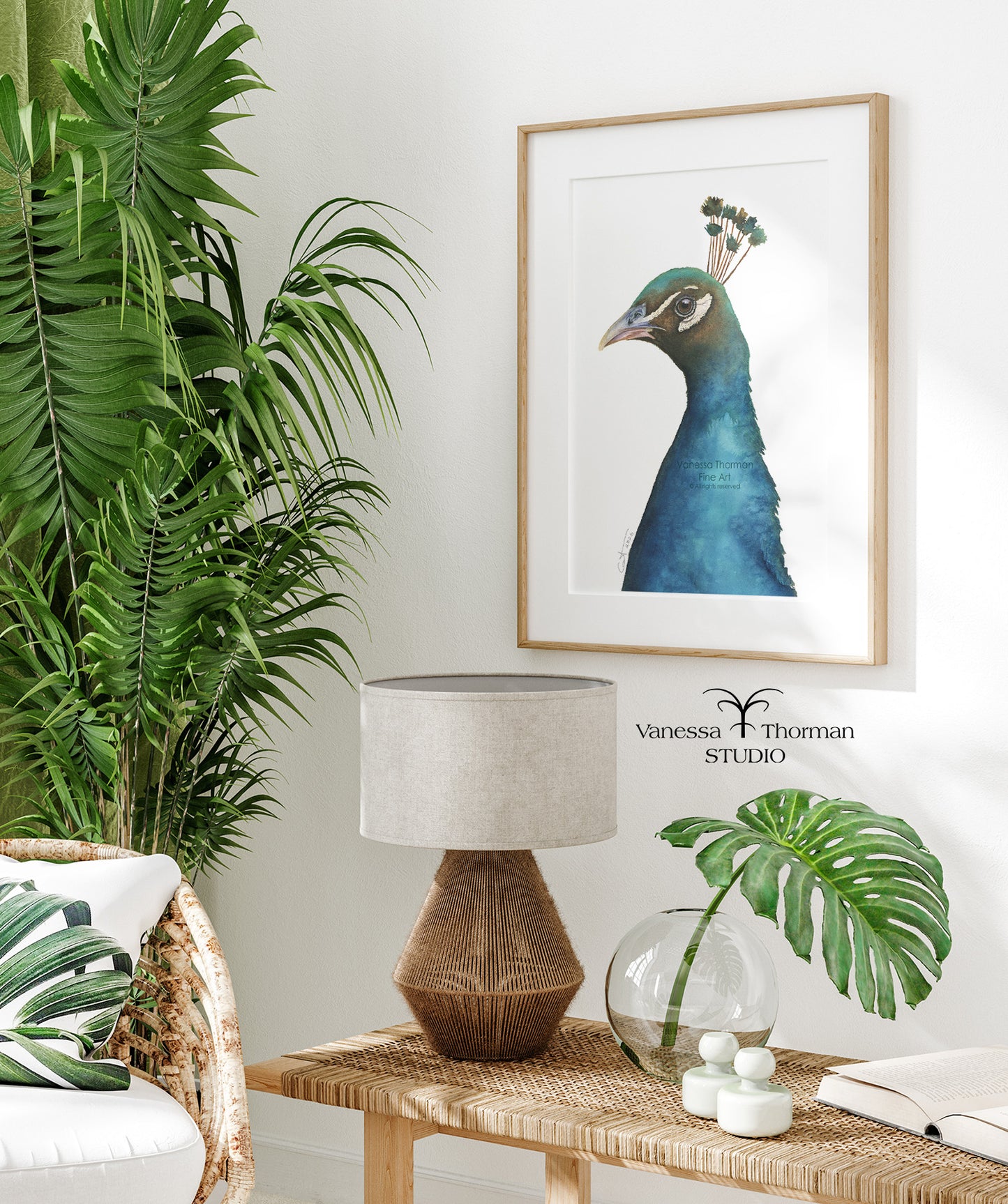 Indian Pea Fowl | Peacock Watercolor Art Print | Bird Art Giclée