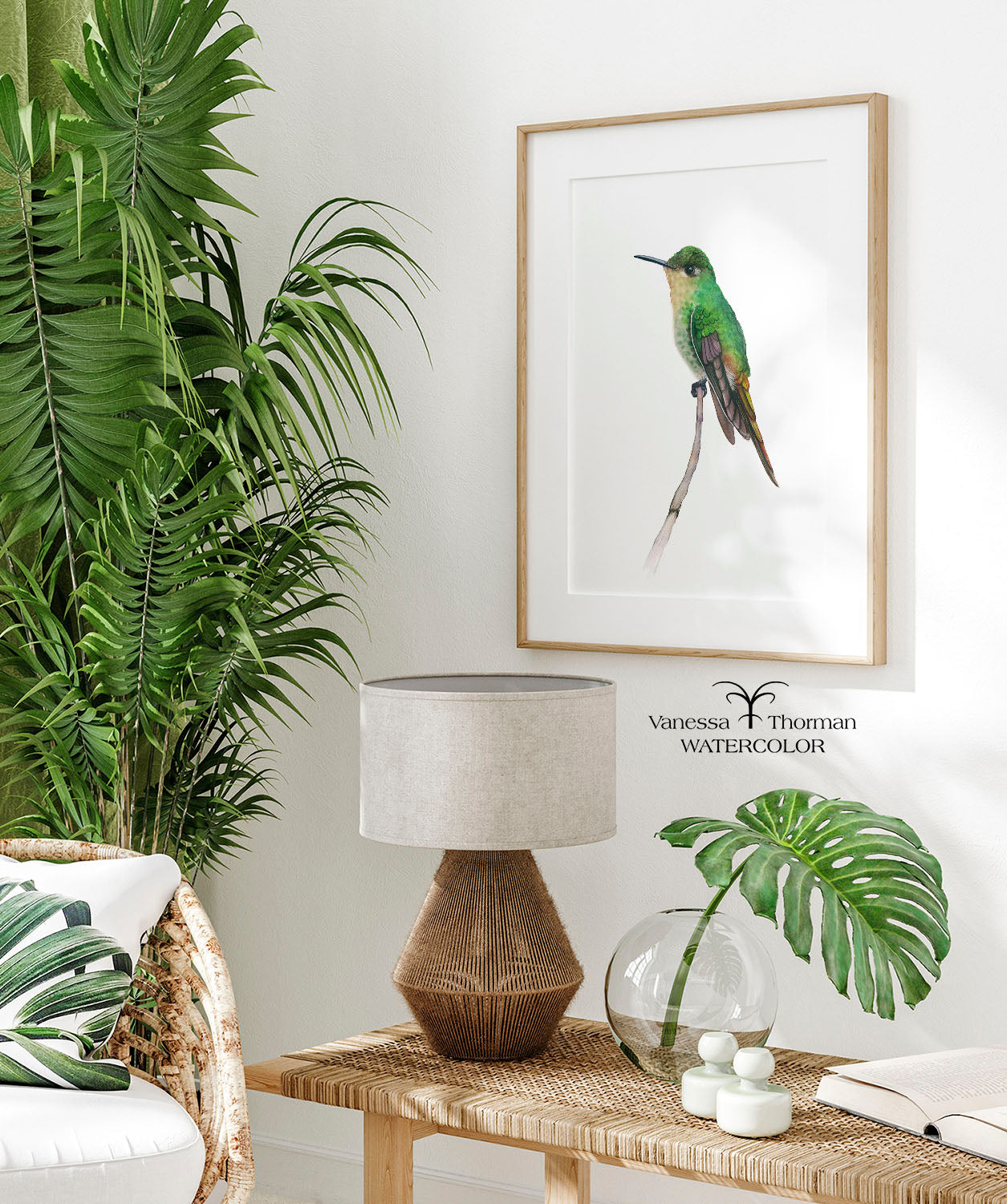 Red-Tailed Comet II | Hummingbird Watercolor Art Print | Bird Art Giclée