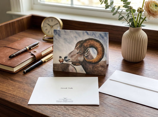Small Talk — Bighorn Sheep Notecard Set, Watercolor Cards, Set of 8