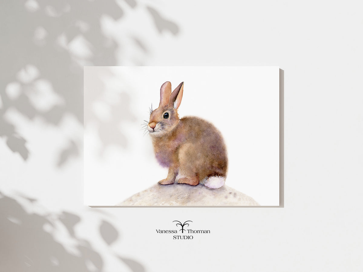 "Some Bunny to Love" bunny watercolor art print by Vanessa Thorman, unframed