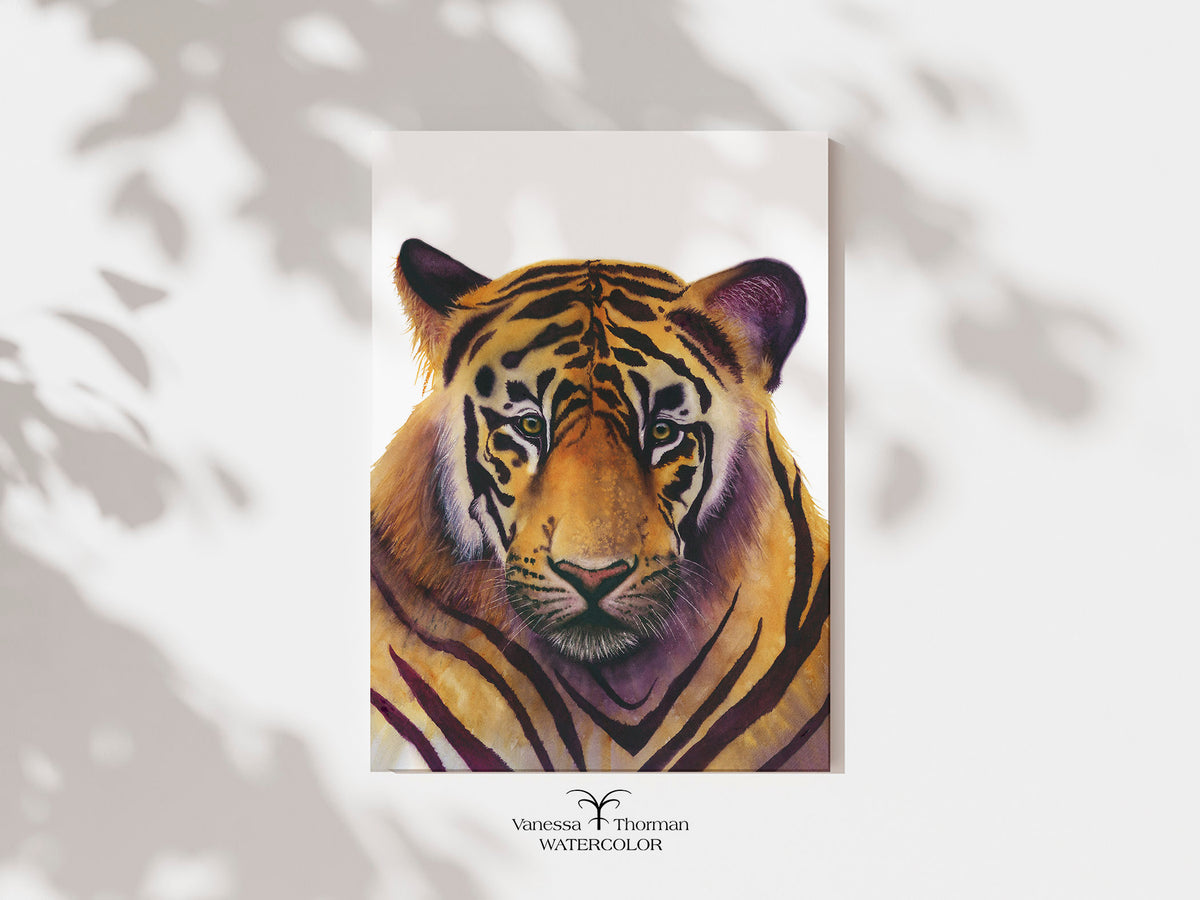 "Noble" Bengal tiger watercolor art print, unframed, by Vanessa Thorman