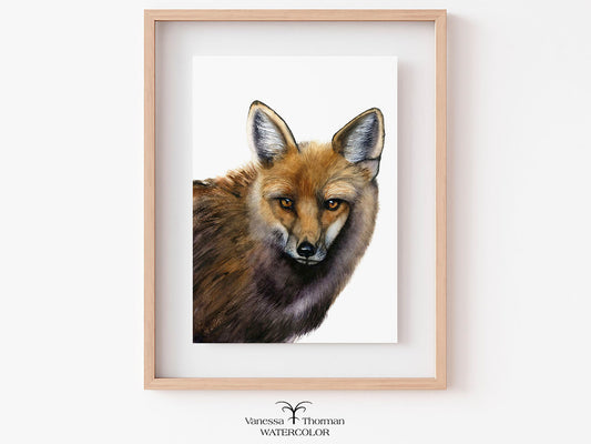 Framed "Your Move" fox watercolor art print  by Vanessa Thorman